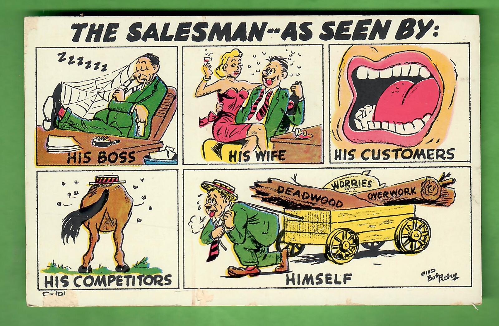 VINTAGE PETLEY LAFF POSTCARD - COMIC - HUMOR \
