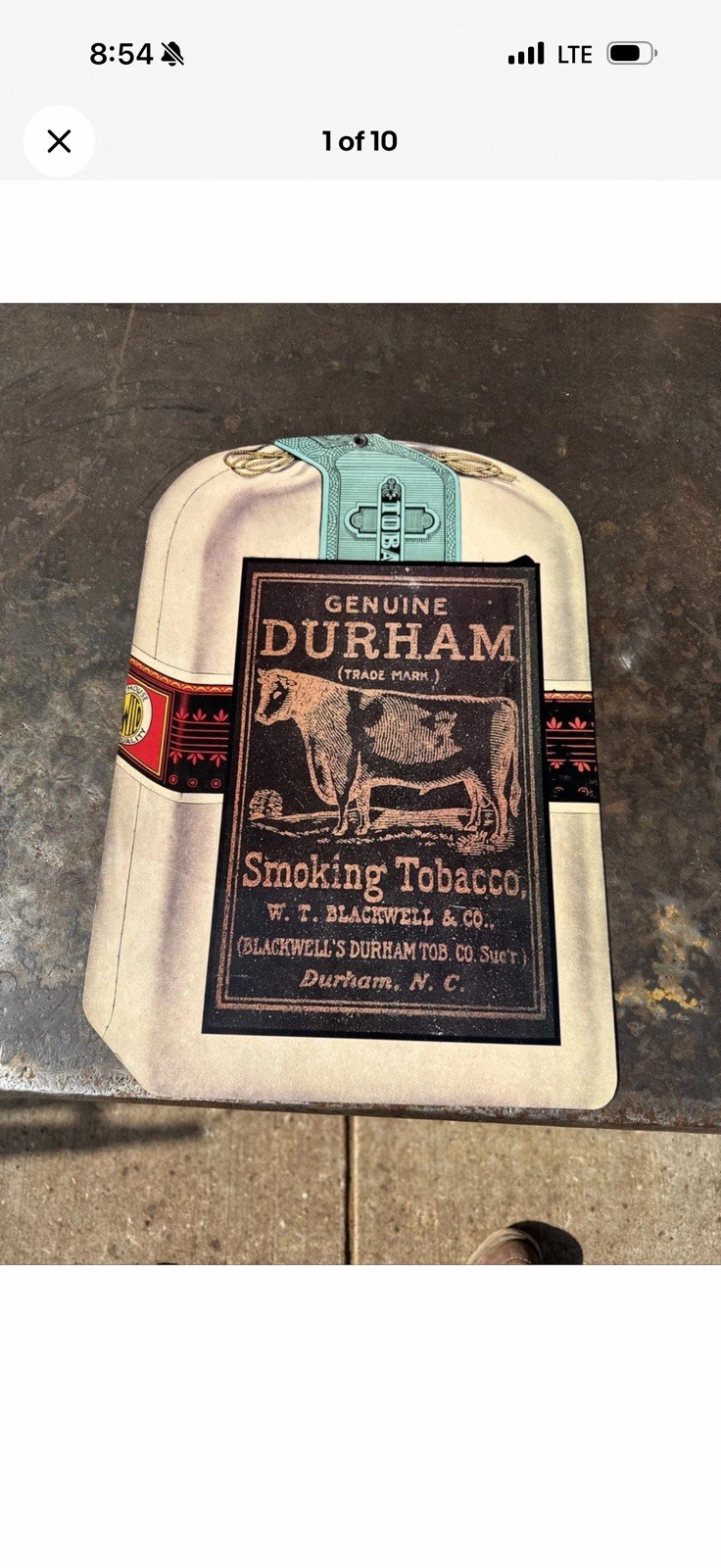 Vintage Durham Trade Tobacco Advertising Sign
