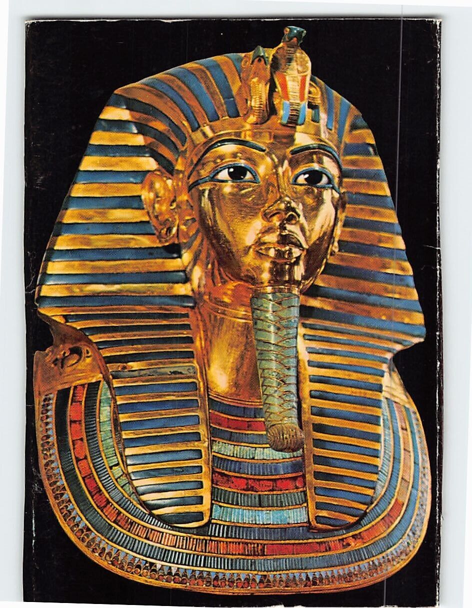 Postcard Gold funerary of mask of Tutankhamen The Egyptian Museum Cairo Egypt