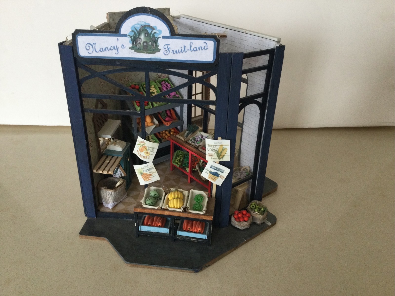 Minature Fruit Stand Shop. Doll House Size.