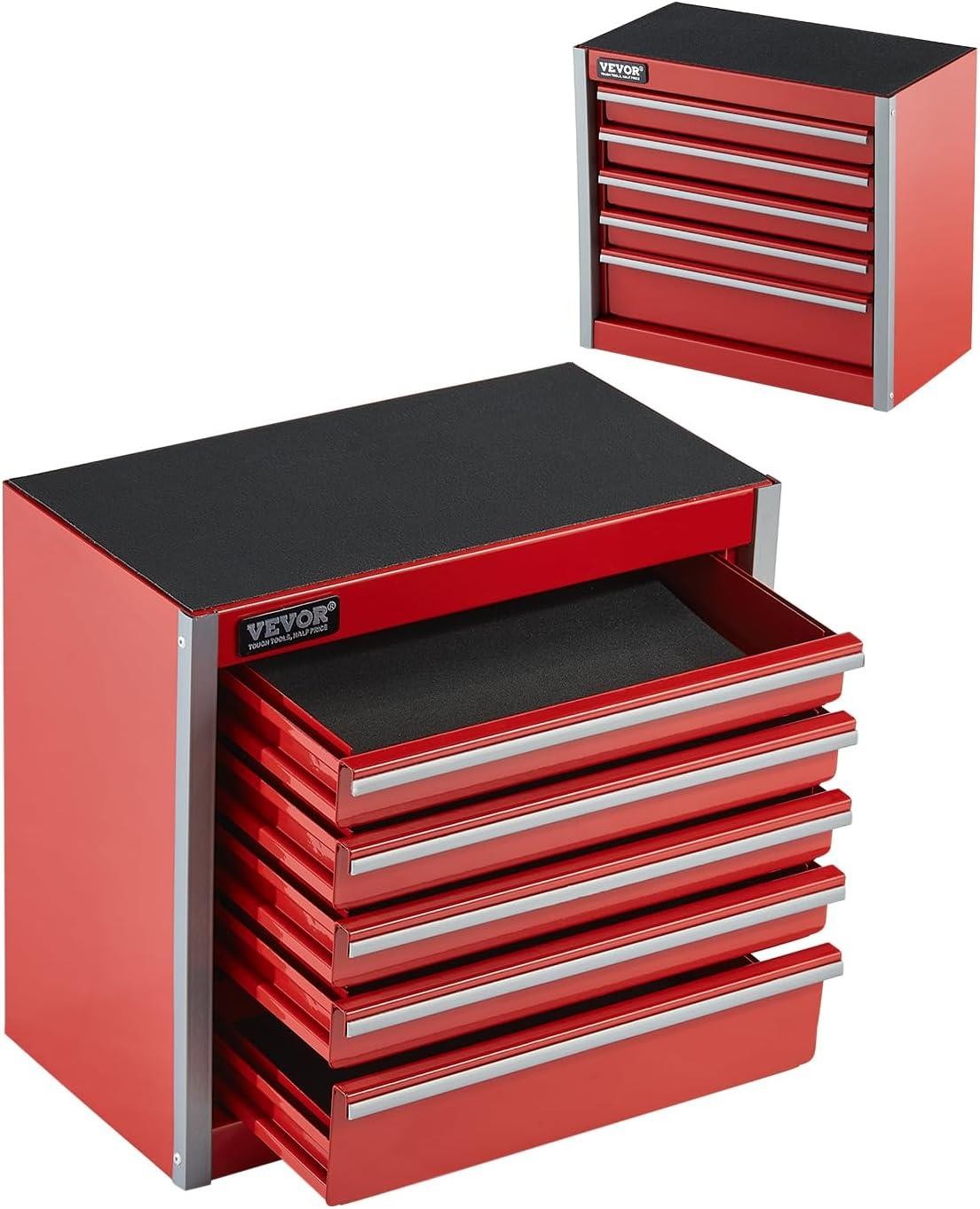 Metal Tool Box, 8.6-Inch Portable Metal Tool Box with 5 Drawers Small Tool Chest
