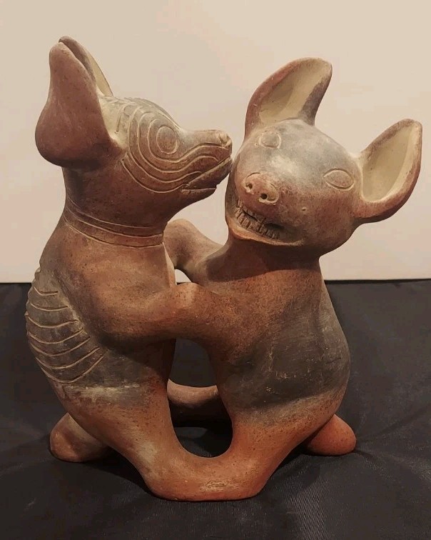 Vintage Colima Dancing Dogs Mexican Pottery Folk Art