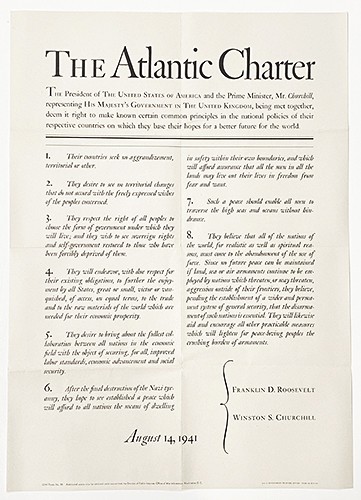 Original 1941 WWII US Patriotic Poster - The Atlantic Charter