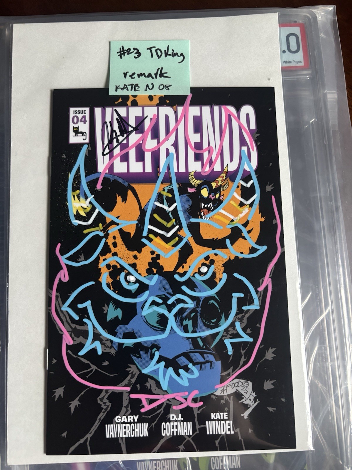 VeeFriends DJ Coffman Remark Signed comic 4 Thoughtful Three Horned Harpik