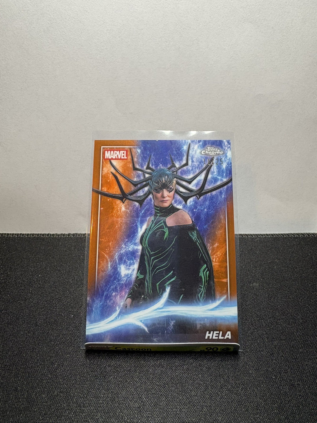 HELA 2025 TOPPS CHROME MARVEL STUDIOS SAPPHIRE #76 ORANGE REFRACTOR 11/25