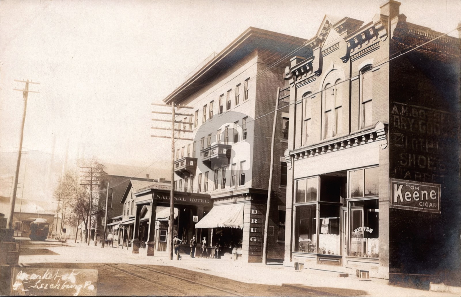 Leechburg Pennsylvania c1910 Trolley Hotel Store RPPC Photo Postcard COPY