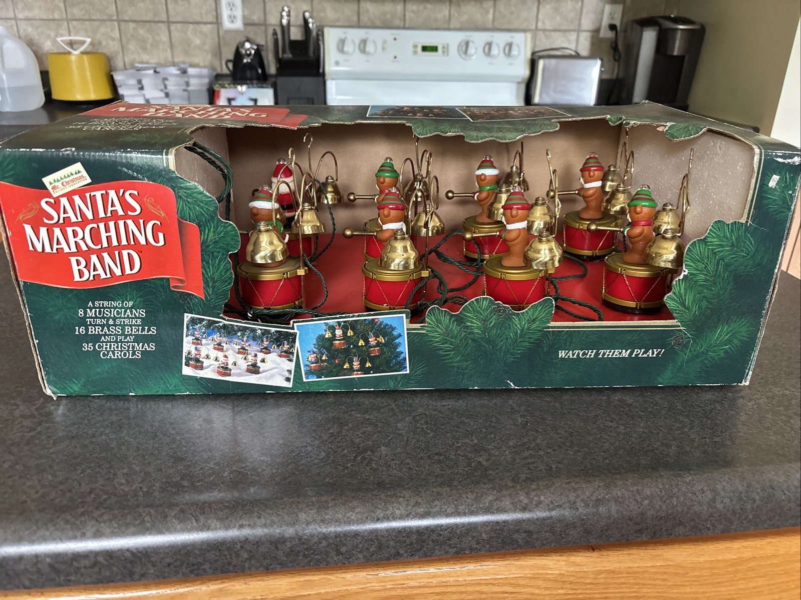 MR. CHRISTMAS Santa\'s Marching Band TESTED Works Plays 35 Carols Songs 1992 VTG