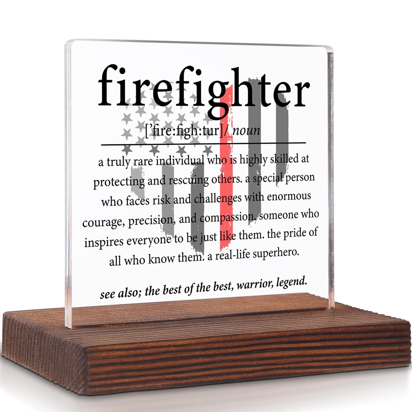 Firefighter Definition, Firefighter Decor Plaque, Firefighter Gifts for Men, ...
