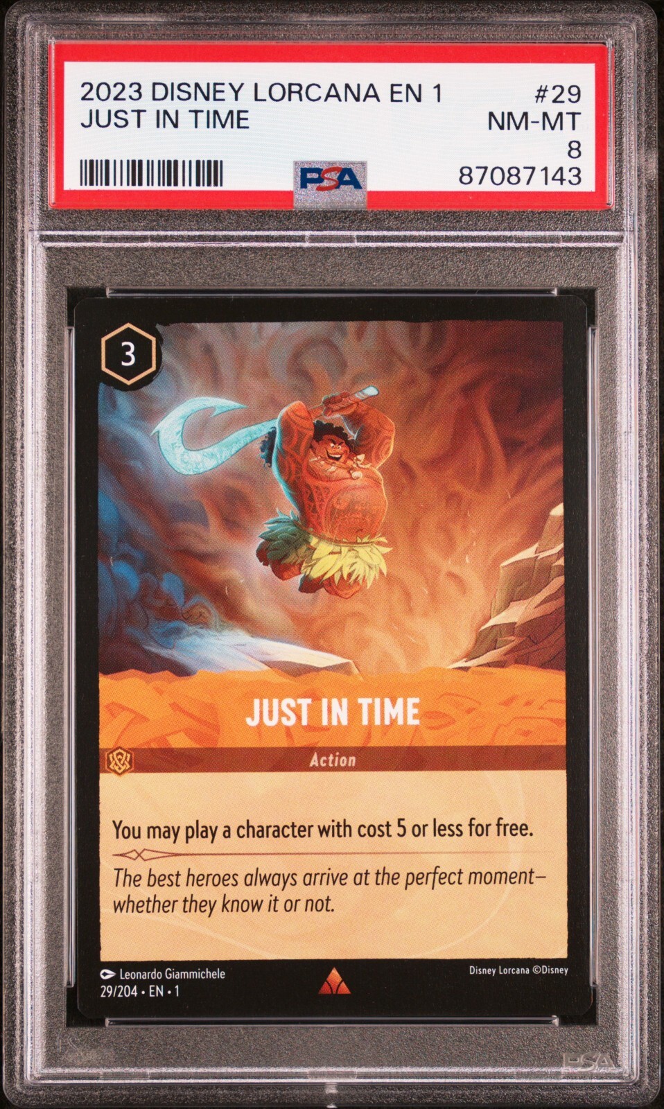 2023 Disney Lorcana The First Chapter EN 1 Maui Just in time #29 PSA 8