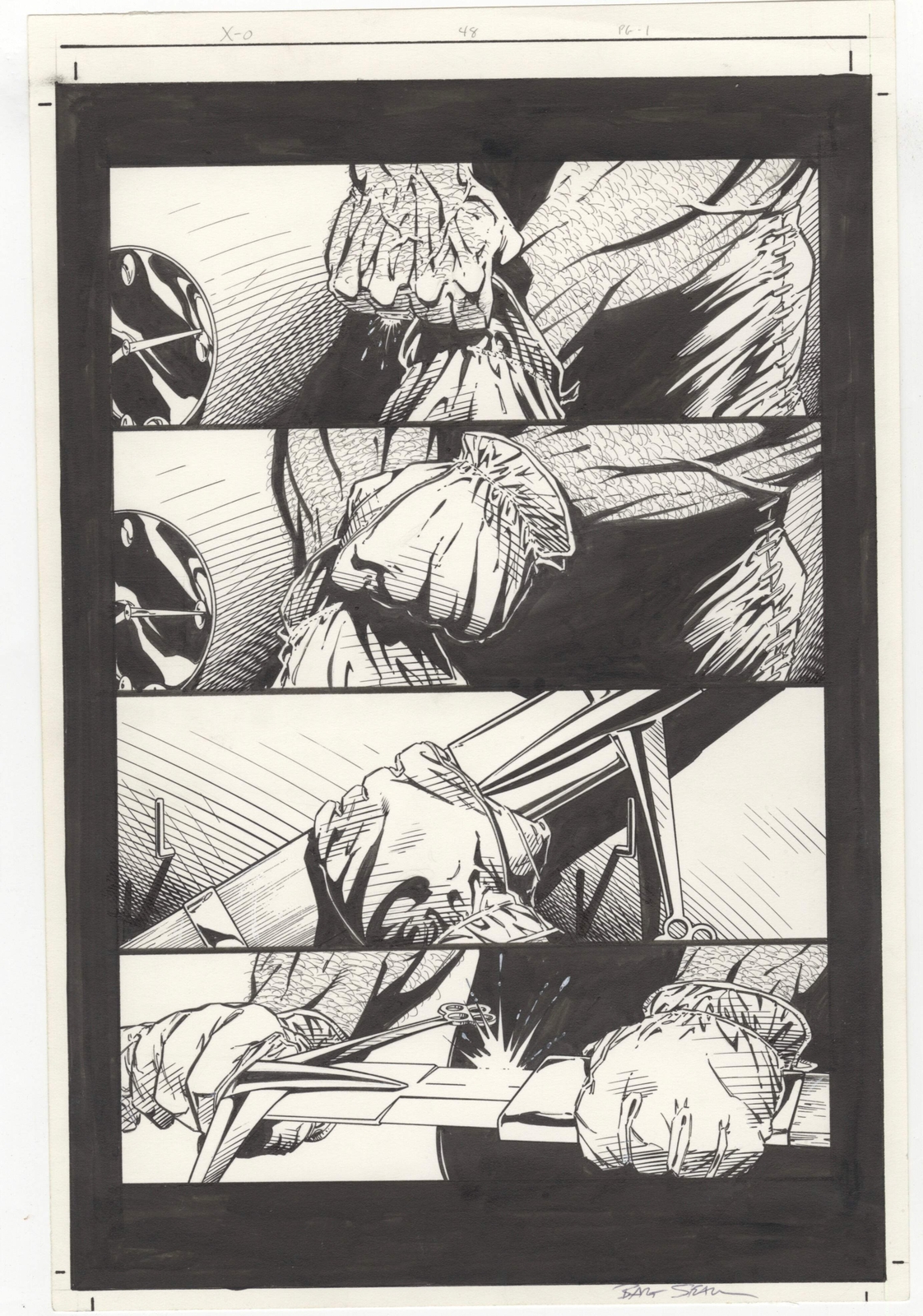 X-0 Manowar #48 pg 1 Original Valiant Comic Art by Bart Sears