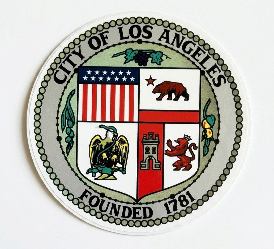 Vintage City of Los Angeles Official Seal Decal Sticker 8\