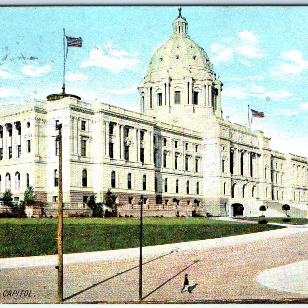 c1900s St. Paul, MN State Capitol Building Litho Postcard Minnesota