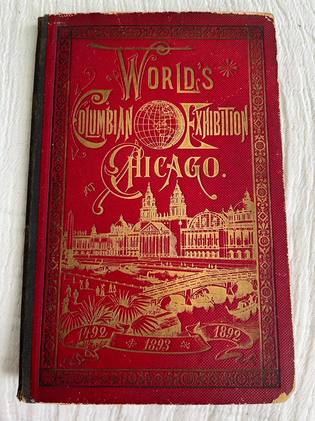 Antique Worlds Columbian Exhibition at Chicago 1893 Photographic Album 12 Plates