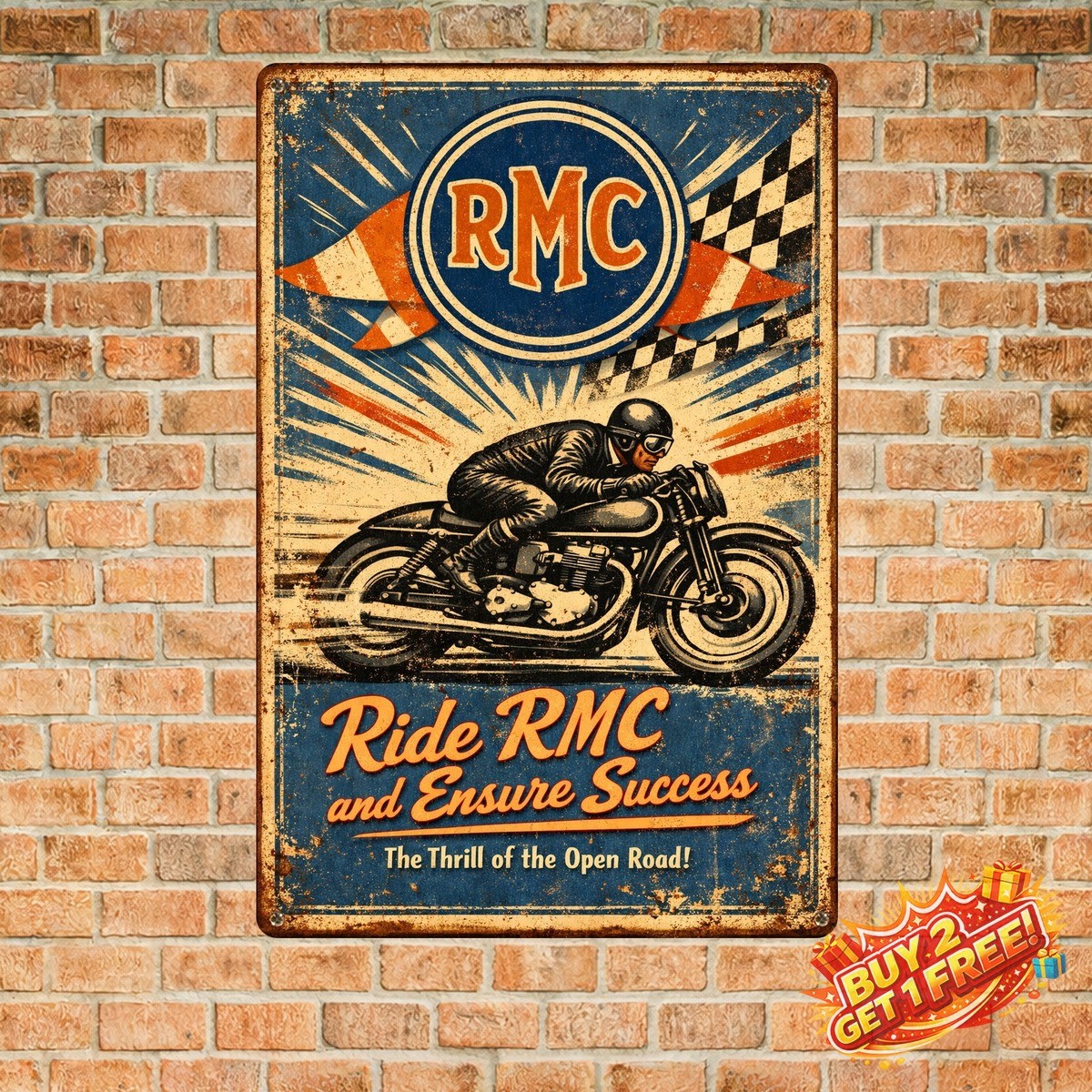 Vintage 1949 Motorcycle Retro Aluminum Metal 8x12 Wall Decor Plaque Sign