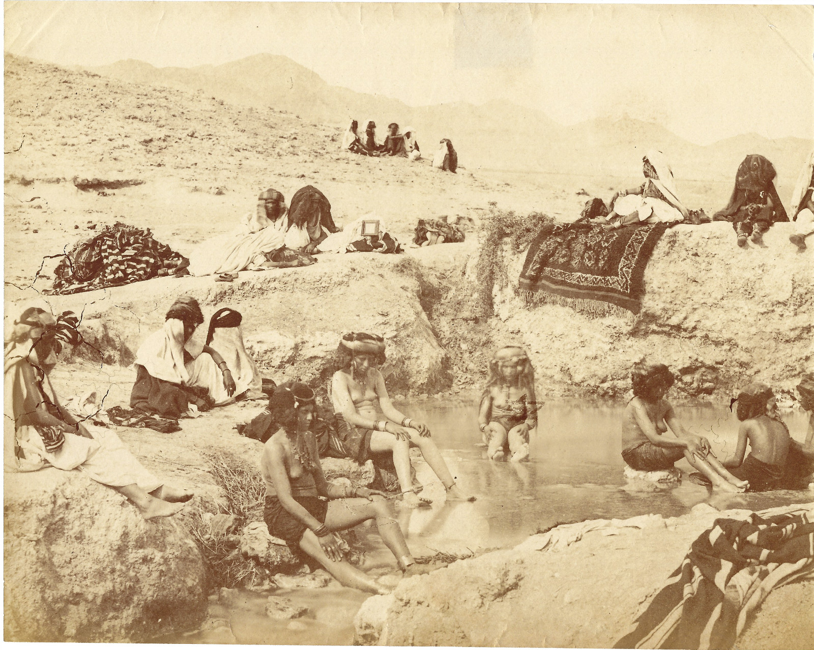 Hammam Salihine Bath Ouled-Naïls Biskra ALARY 1857 Albumin Photo 1870