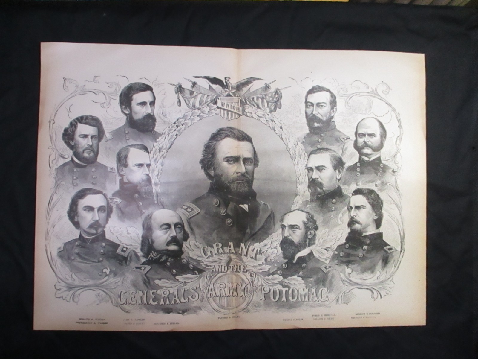 1885 Civil War Print - Grant & Generals of the Army Of The Potomac - LAST ONE 