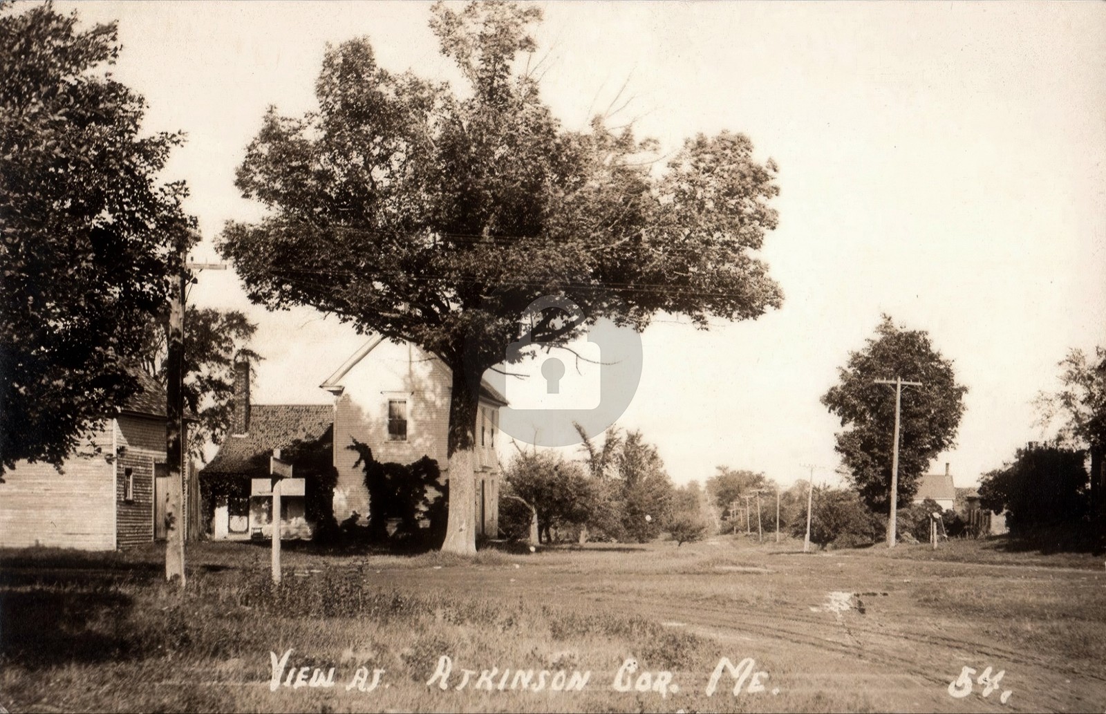 c1910's View Atkinson Corner Maine ME RPPC Photo Postcard COPY