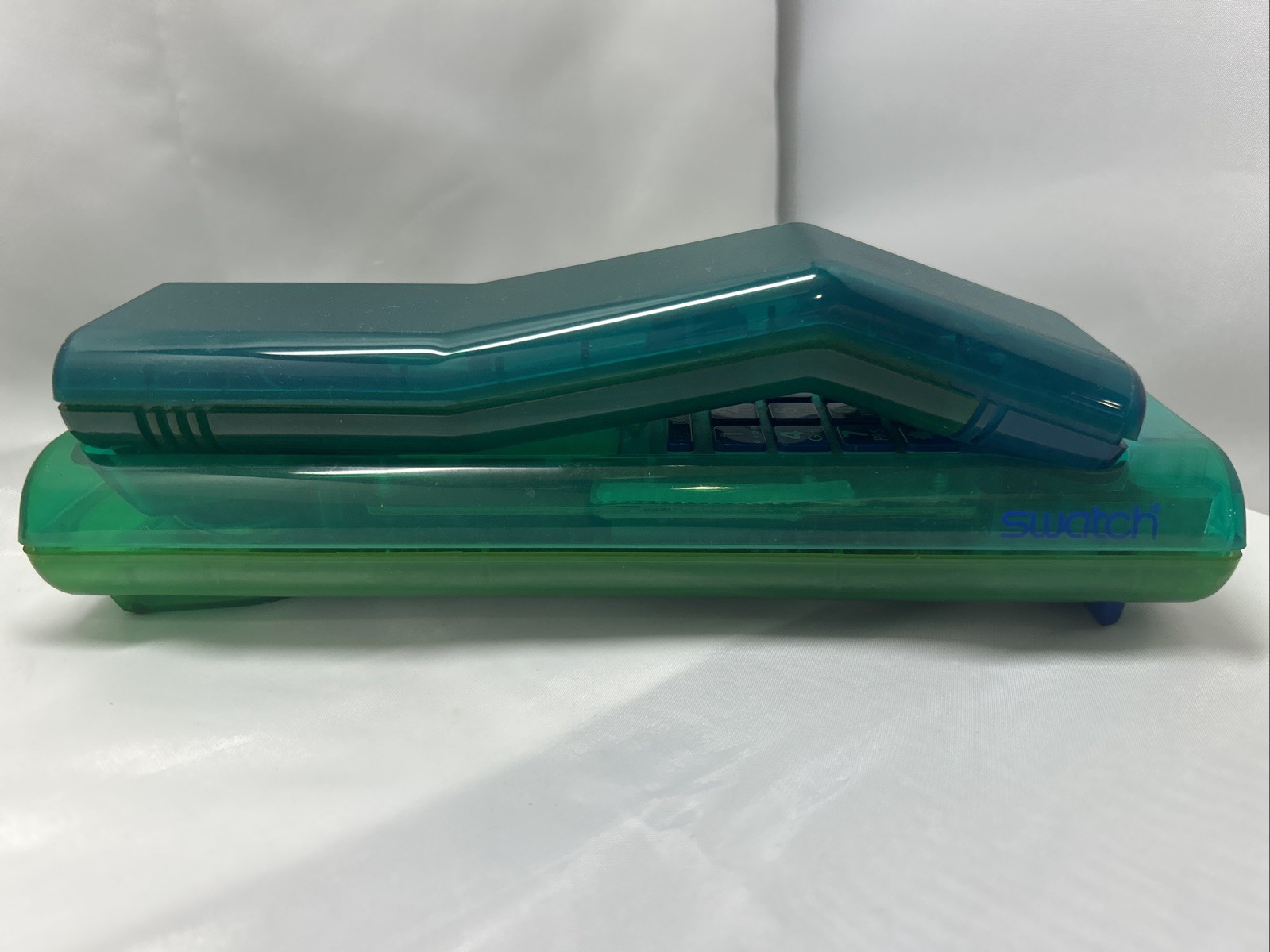 UNTESTED Vintage Swatch Twin Deluxe Phone Dark Green Translucent Green