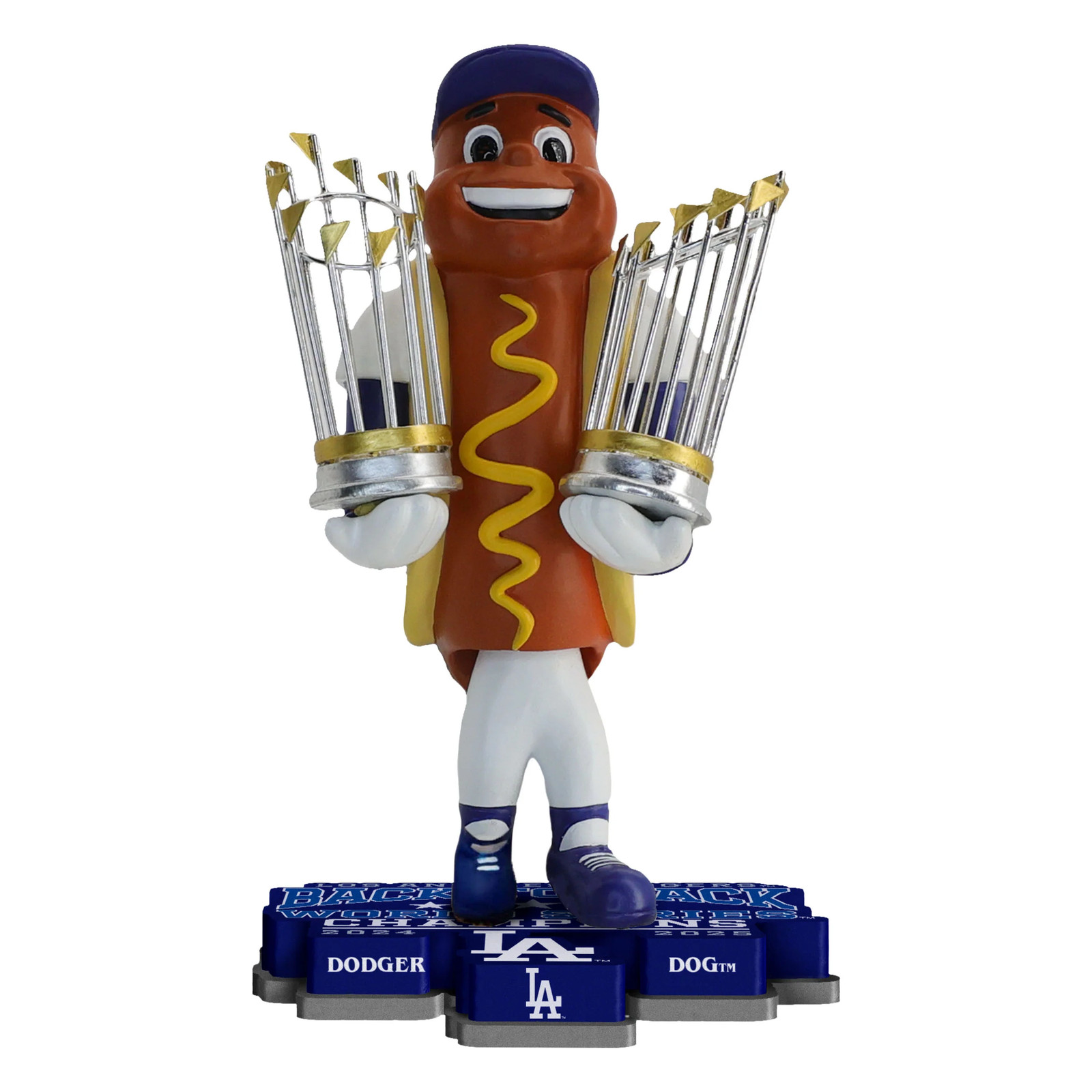 Dodger Dog Los Angeles Dodgers 2025 Back To Back World Series Champs Bobblehead