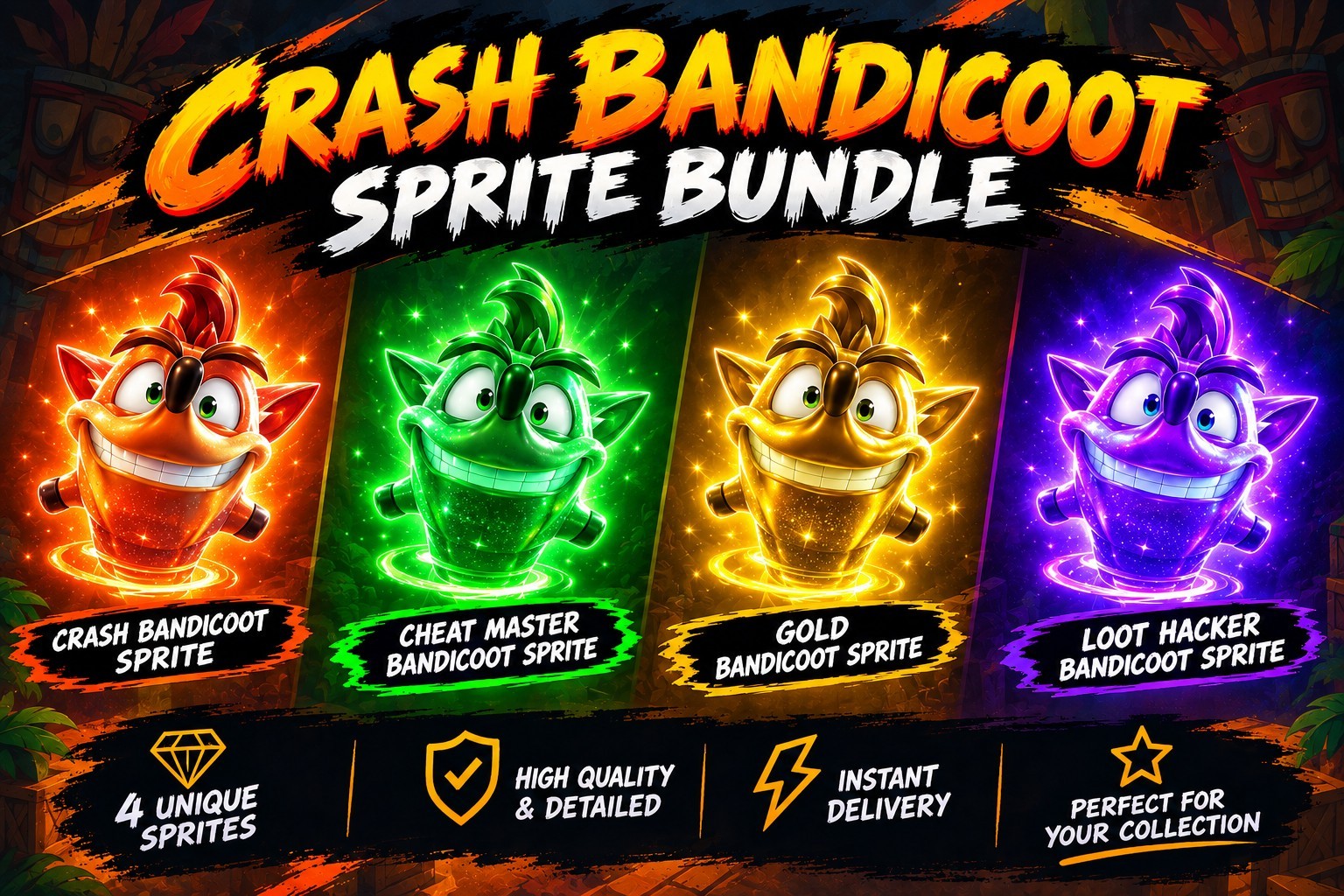 Bundle All Crash Bandicoot Sprites | You Keep It 