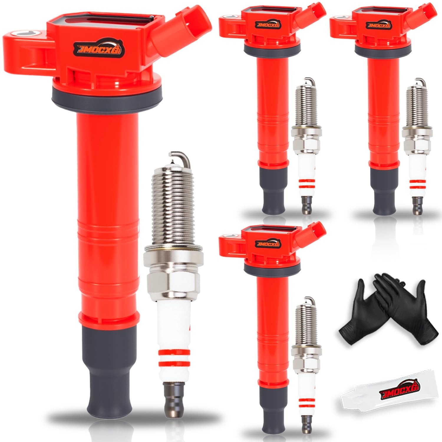 Upgraded UF495 Red Ignition Coil Pack & Spark Plugs for Toyota 4Runner, Tacoma