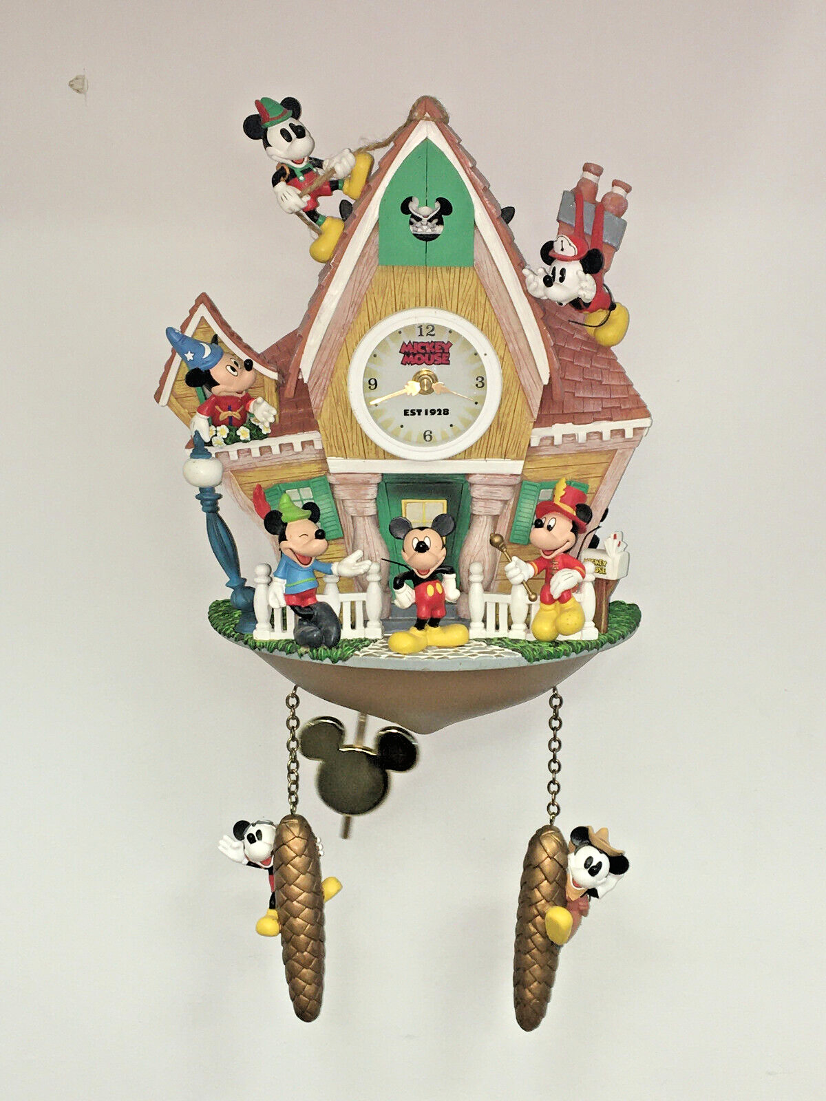 Limited Edition Bradford Exchange Mickey Mouse Through The Years Cuckoo Clock
