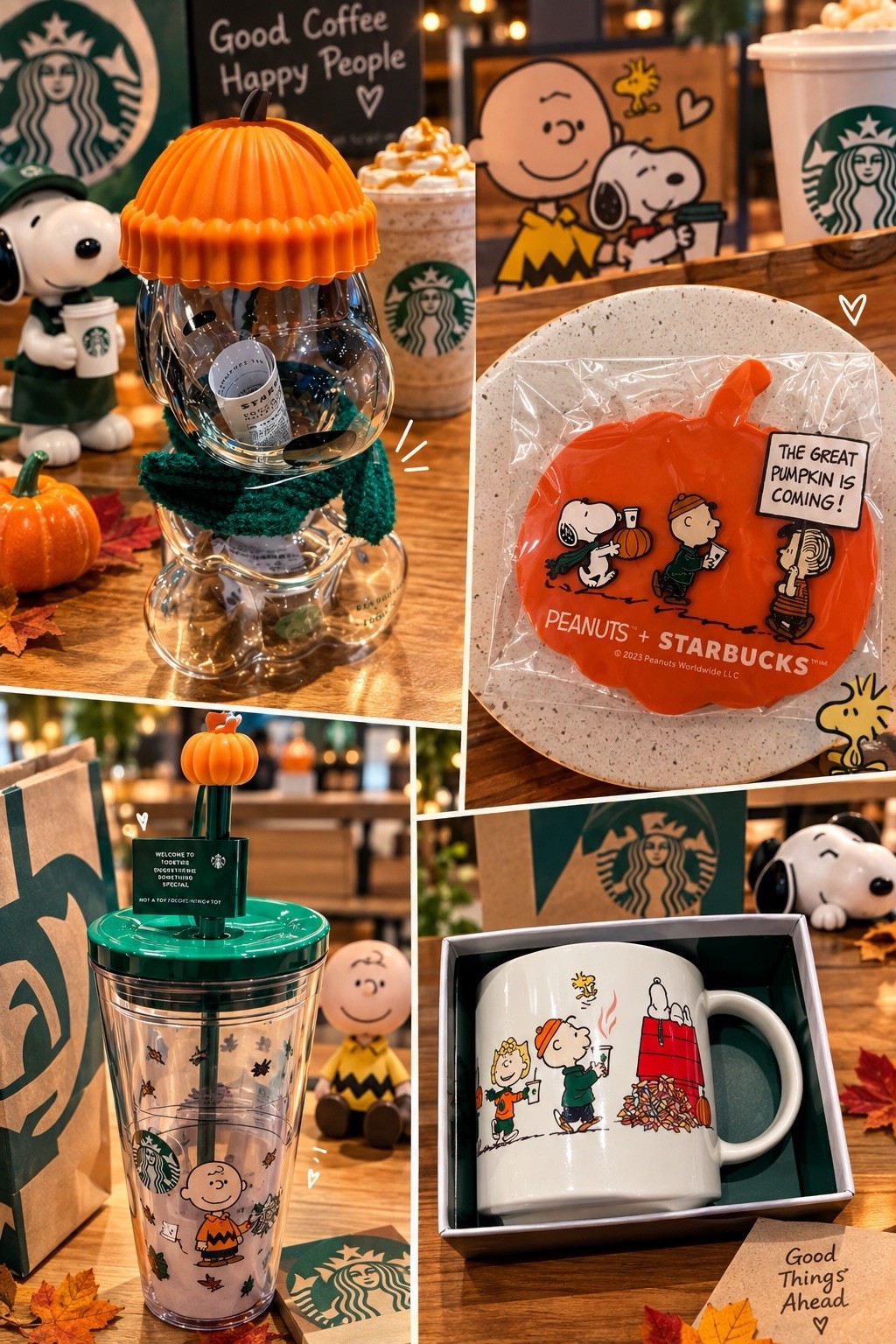 Starbucks x Peanuts Snoopy bundle collection lot of 4 . Fast ship