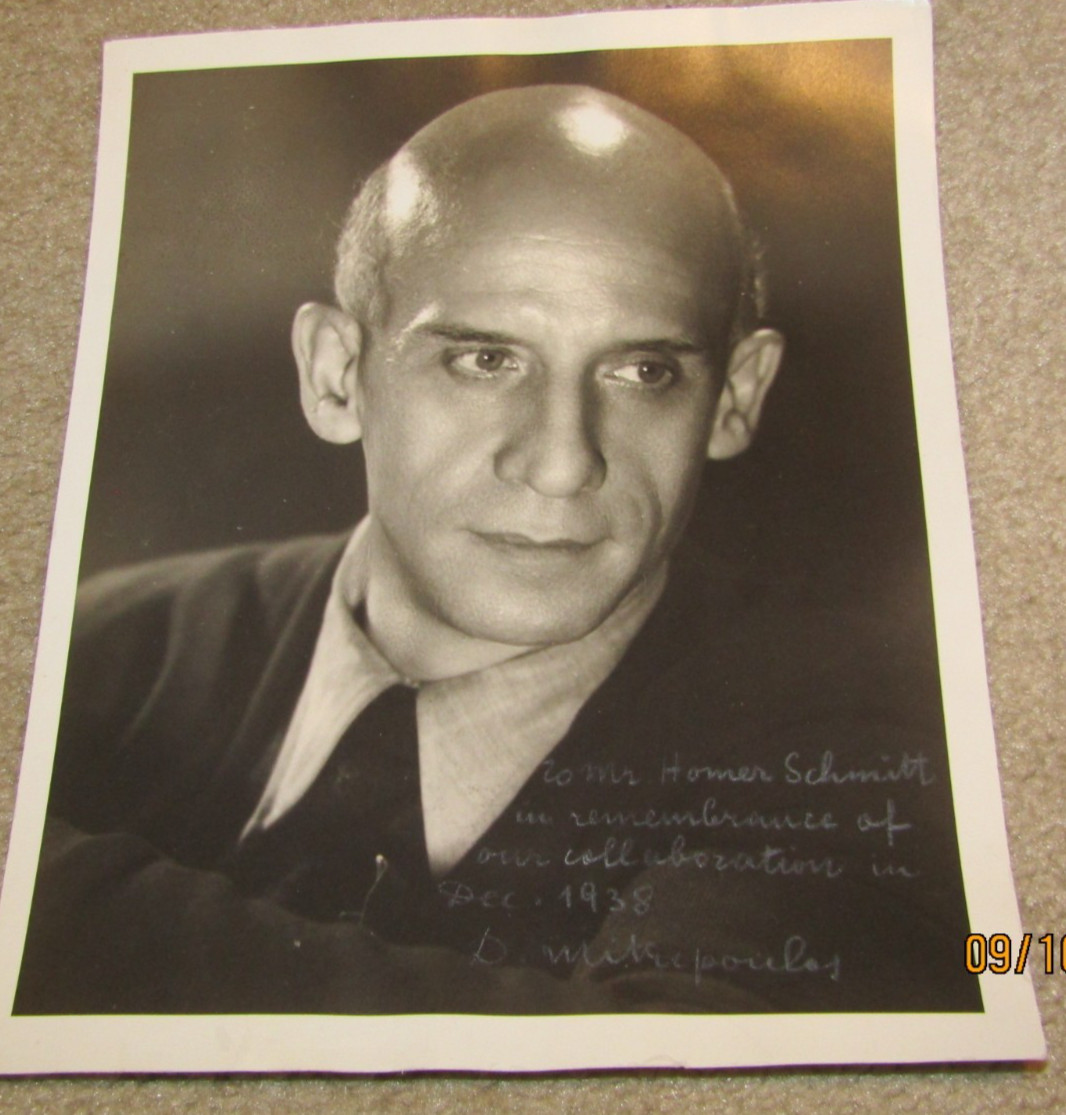 DIMITRI MITROPOULOS SIGNED INSCRIBED PHOTOGRAPH PHOTO 1938 GREEK COMPOSER