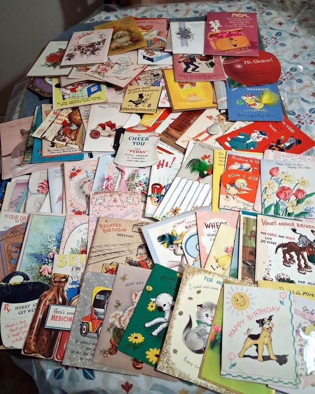 Lot 100+ Vtg Greeting Cards Xmas Easter Valentine's Birthday Baby 1950s 1970s