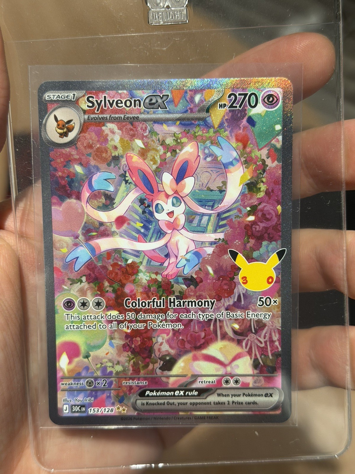 Pokemon Sylveon ex SIR 153/128 30th Anniversary NM
