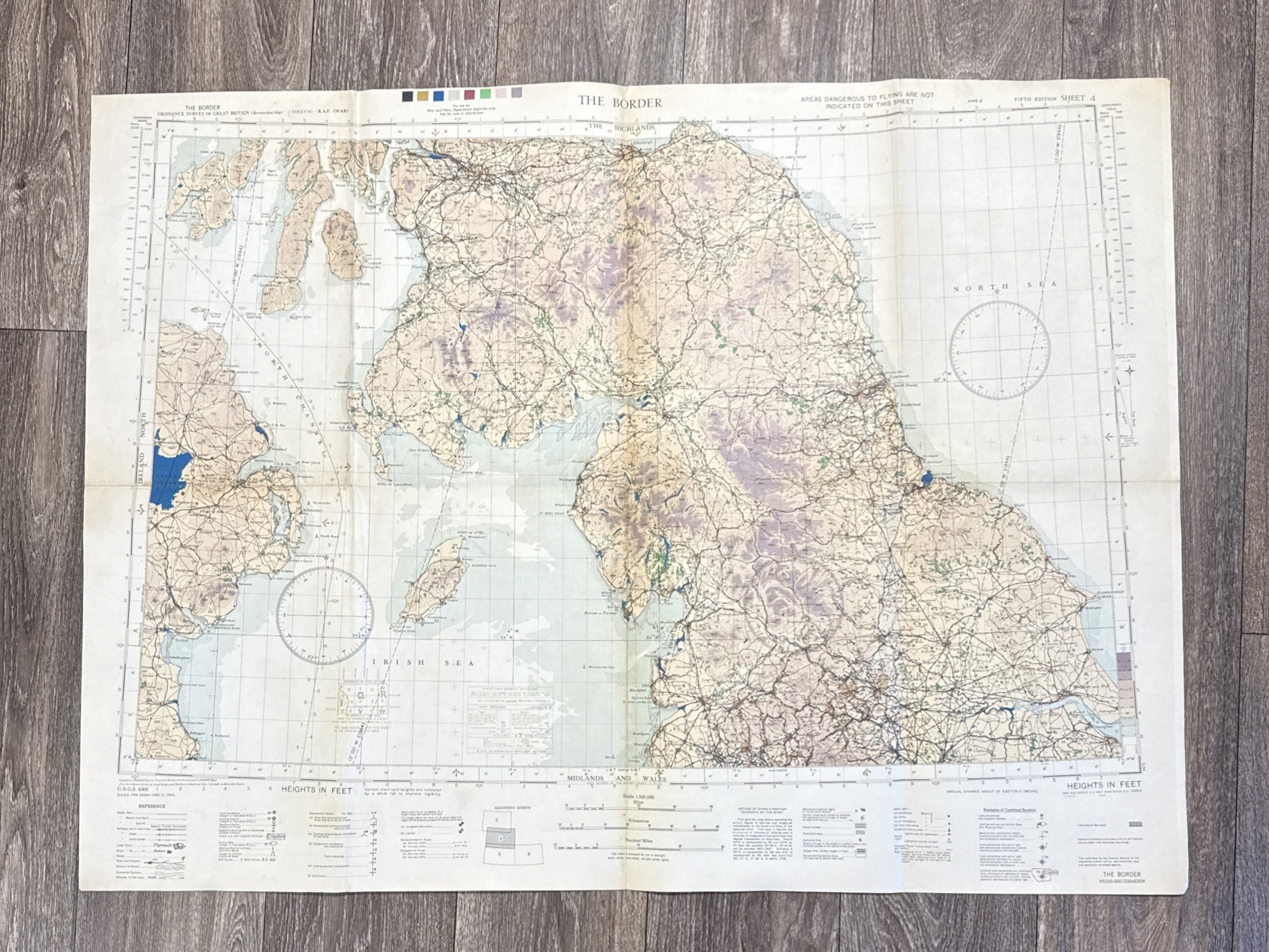 The Border WW2 Map 1944 Restricted Use Retired 38x28 The Border WW2 Map 1944 Restricted Use Retired 38x28