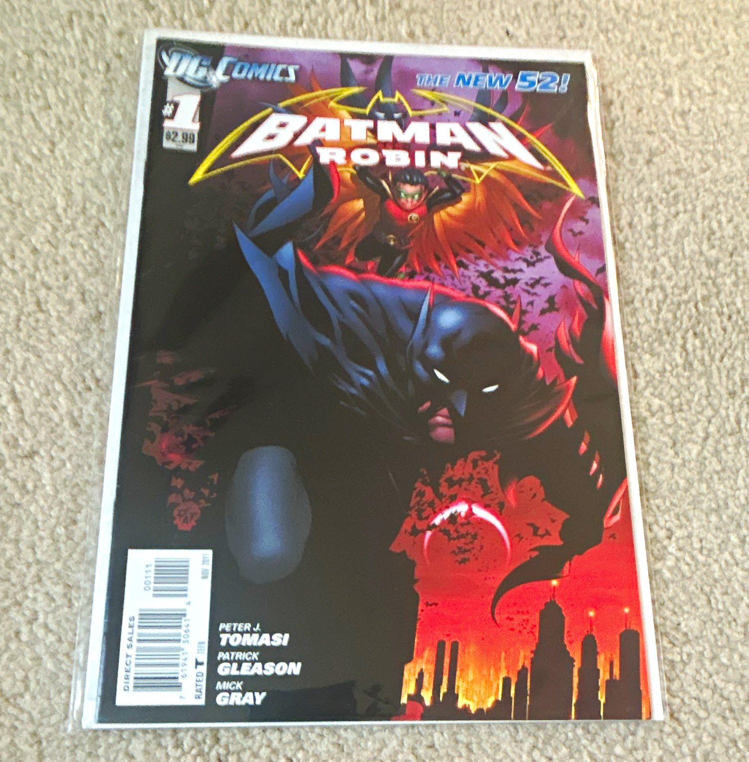 DC Comics Batman and Robin #1 New 52 Direct Edition Tomasi Gleason Gray