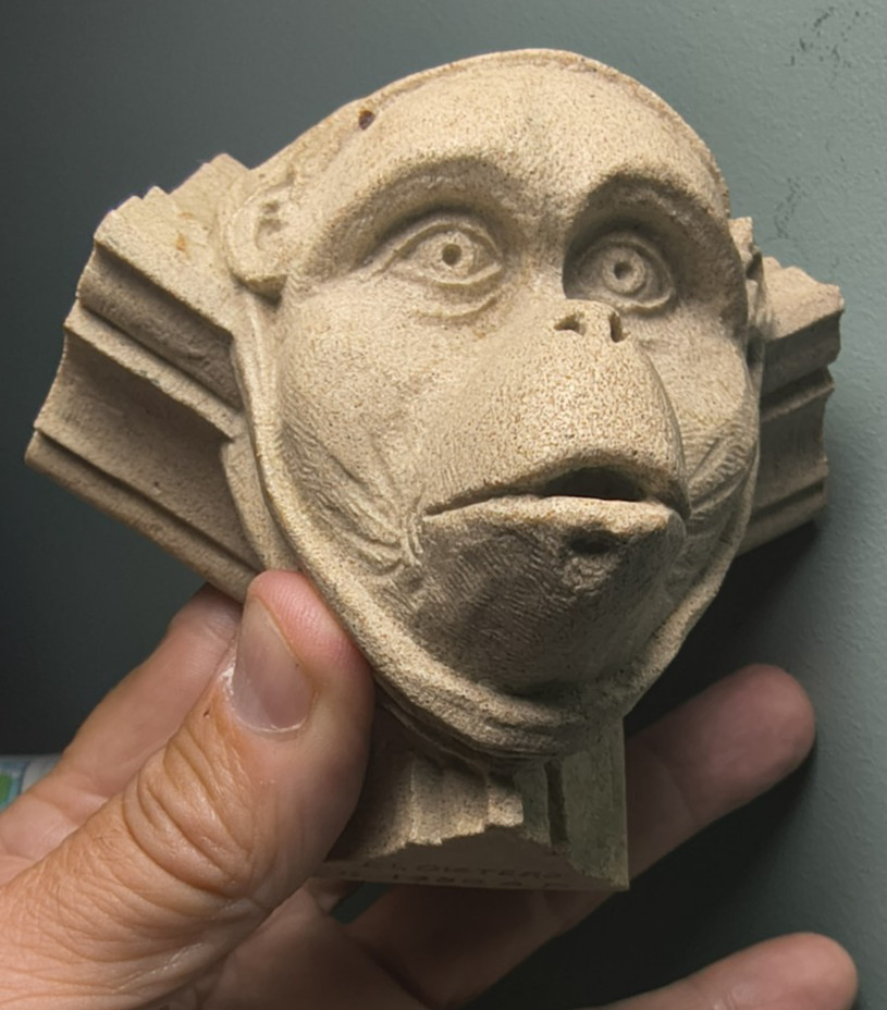 Vintage Canterbury Cathedral Monkey in Monk's Cowl Gargoyle Stone Wall Art