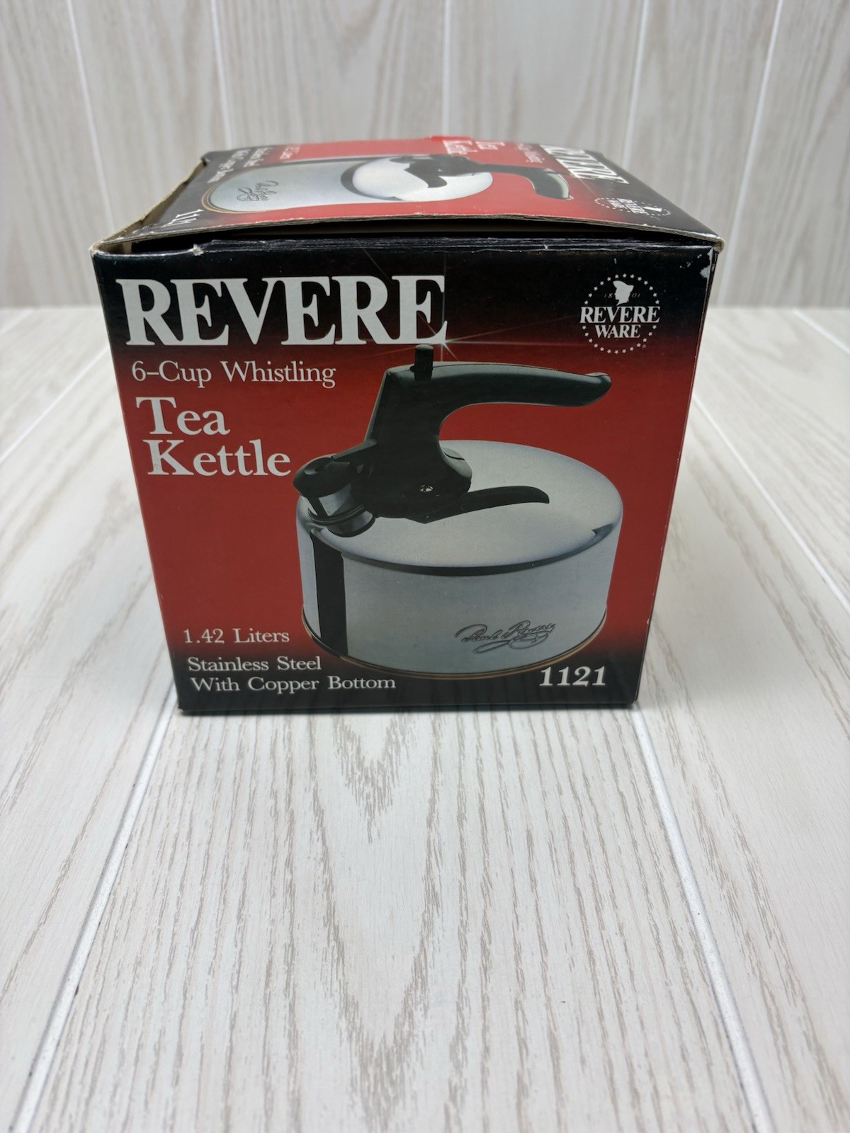 VTG Revere Ware Stainless Steel 6 Cup Whistling Tea Kettle 1121 Copper Bottom VTG Revere Ware Stainless Steel 6 Cup Whistling Tea Kettle 1121 Copper Bottom