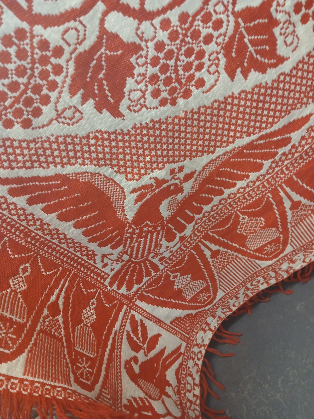 Antique Henry F. Stager Lancaster County PA. Woven Coverlet, Victorian Era