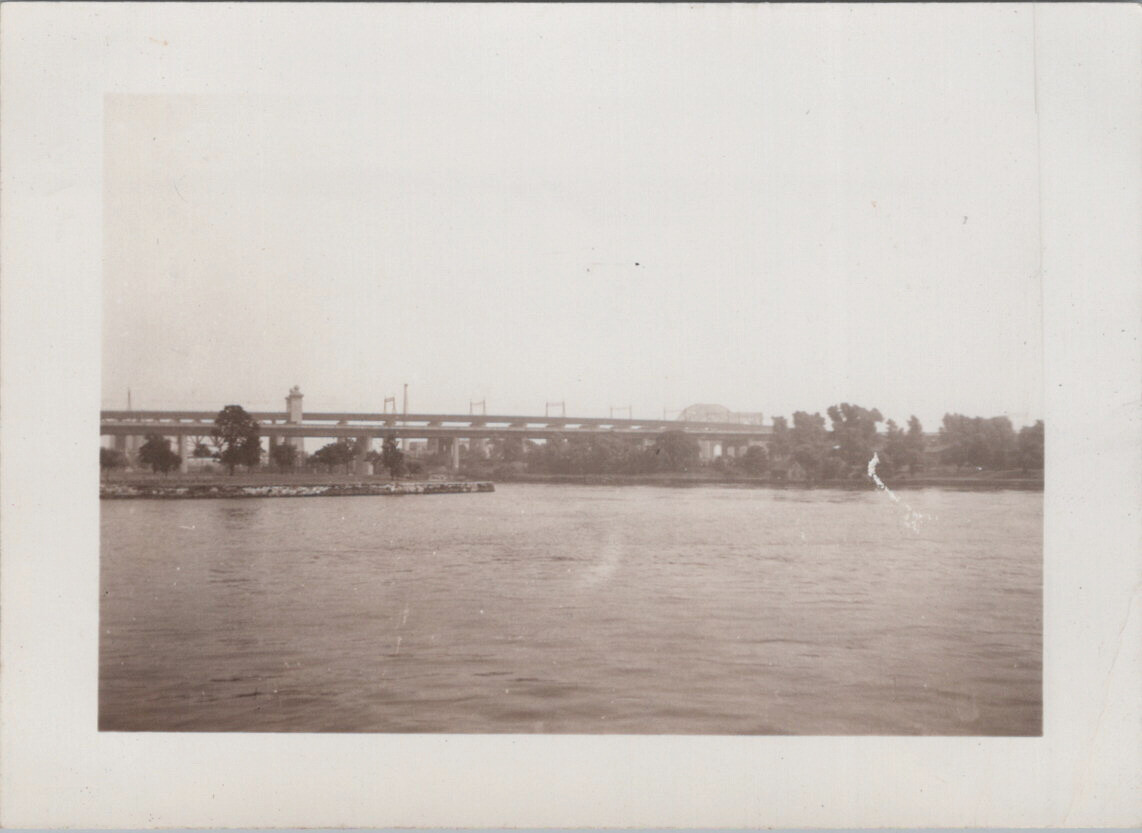 1946 East River Harlem Bridge View New York City Original Photo