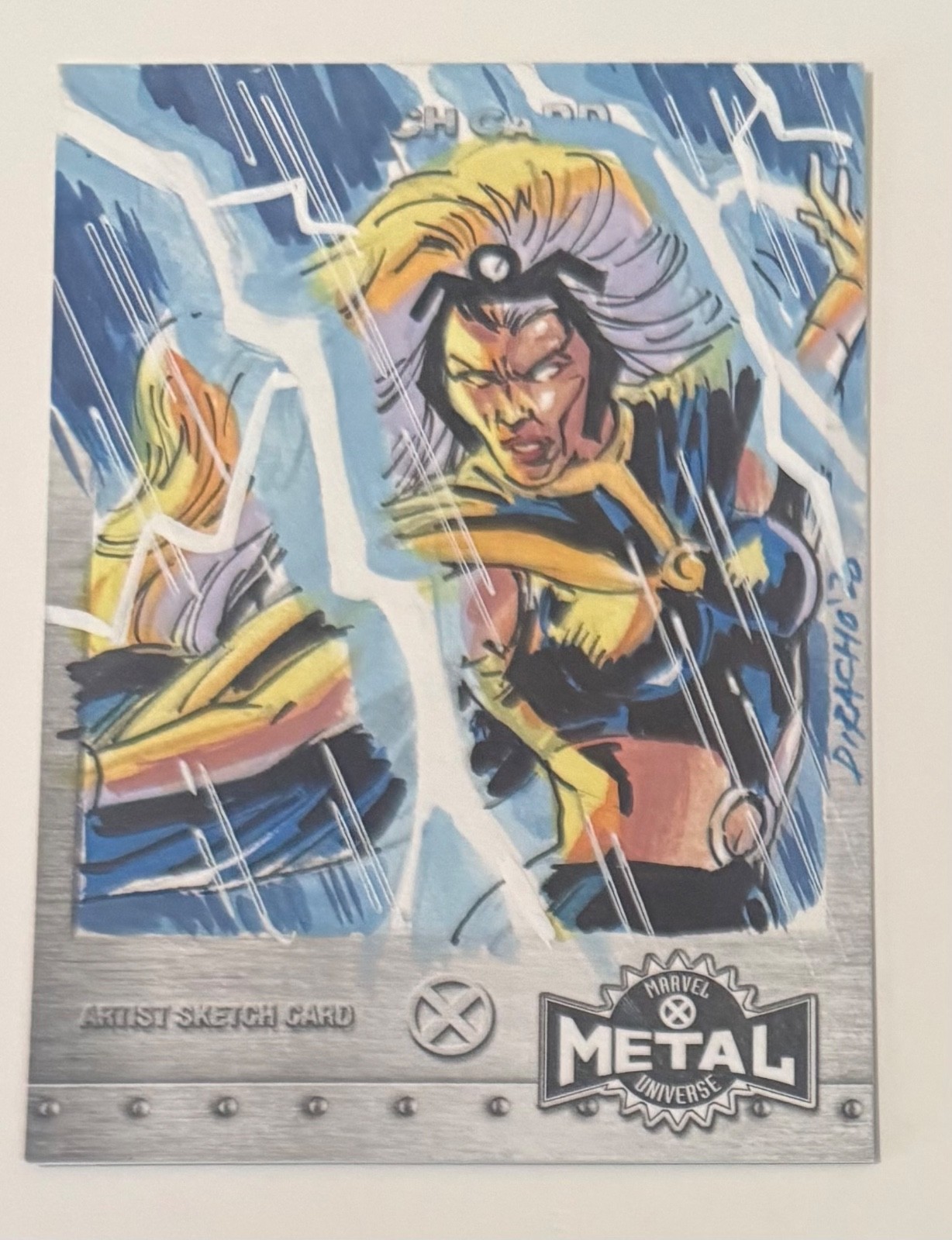 2020 2021 UD Marvel X-Men Metal Universe Storm Etch Sketch by Dominic Racho 2020 2021 UD Marvel X-Men Metal Universe Storm Etch Sketch by Dominic Racho