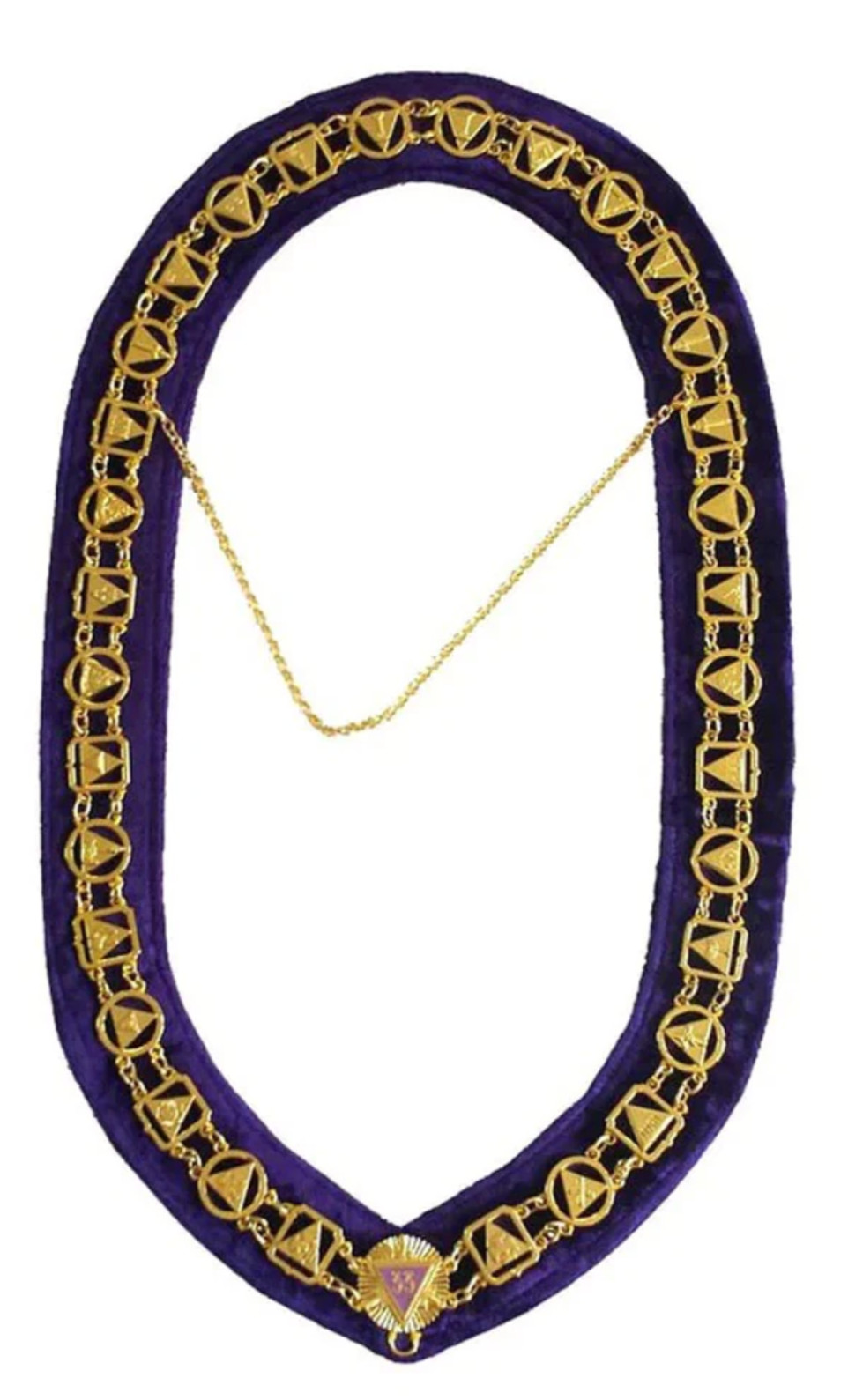 33rd Degree Scottish Rite Chain Collar Gold Plated Masonic Freemason Regalia