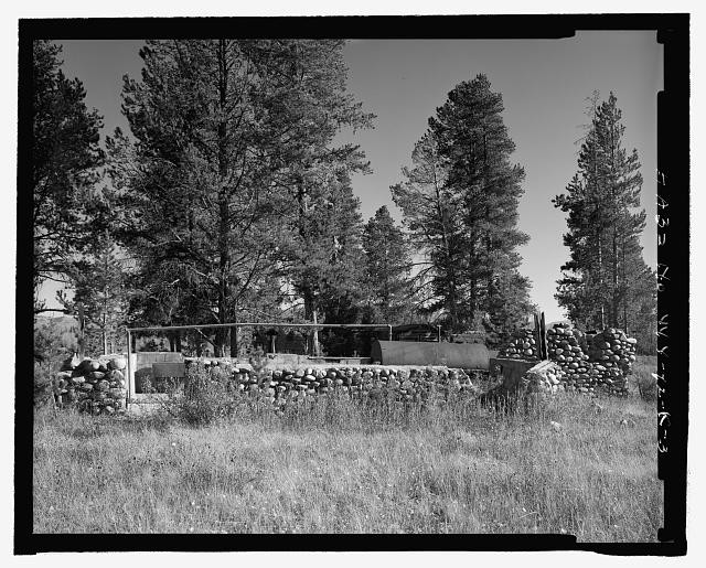 Stone ruins, view from west - Bar B C Ranch, Bath House, 210' southwest