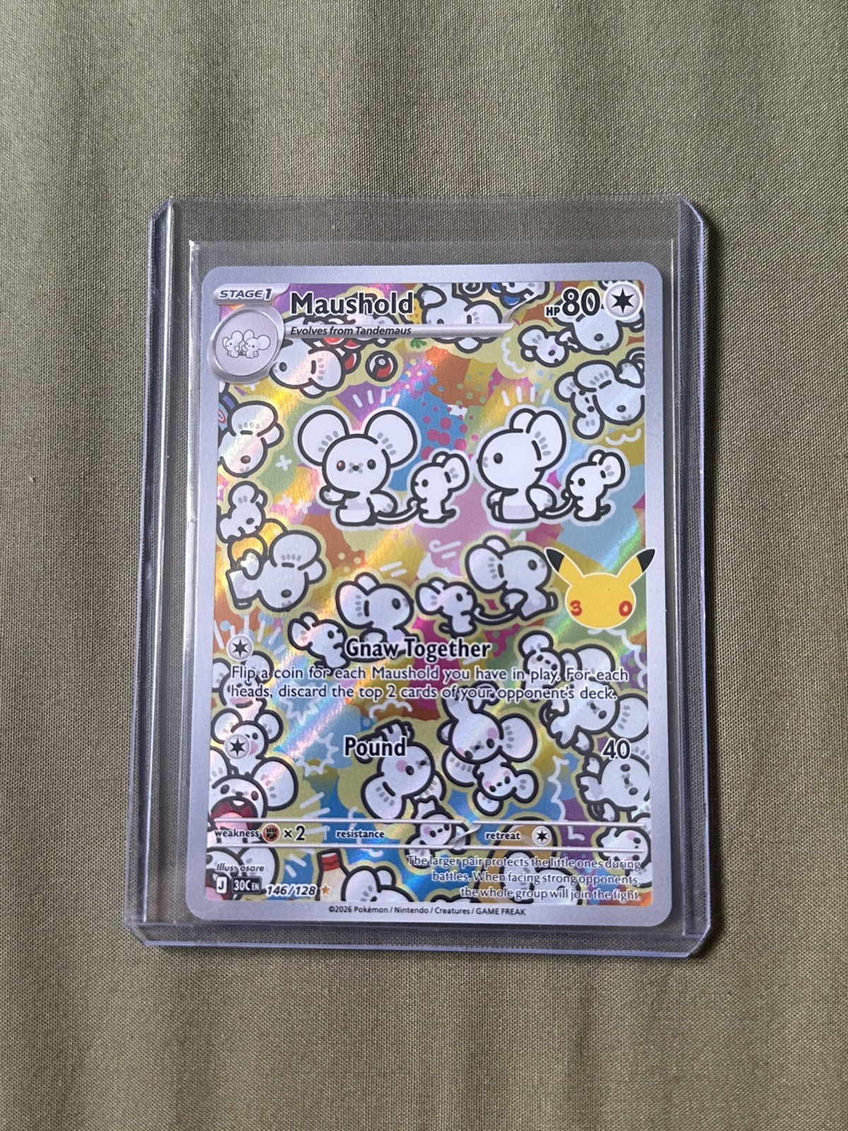 Maushold 146/128 30th Anniversary Pokemon Card English