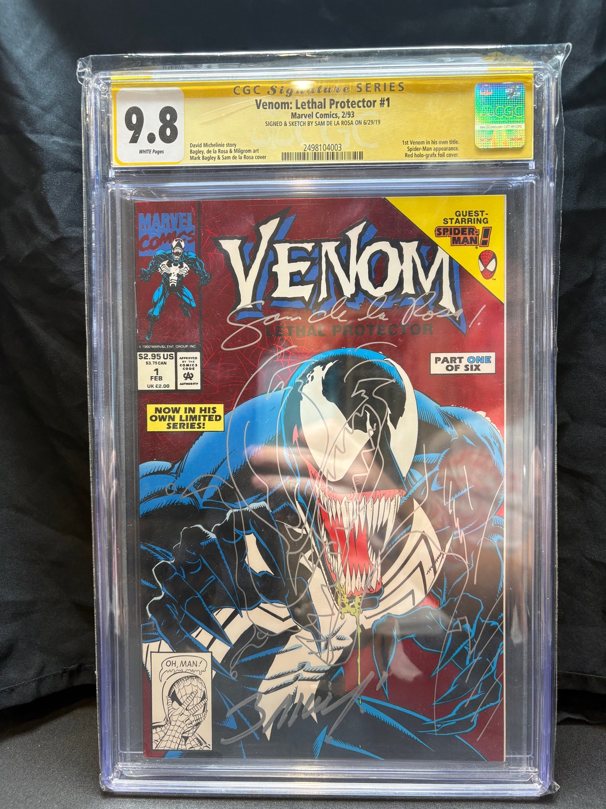Venom, Lethal Protector #1 SIGNED & SKETCHED x2 - CGC 9.8