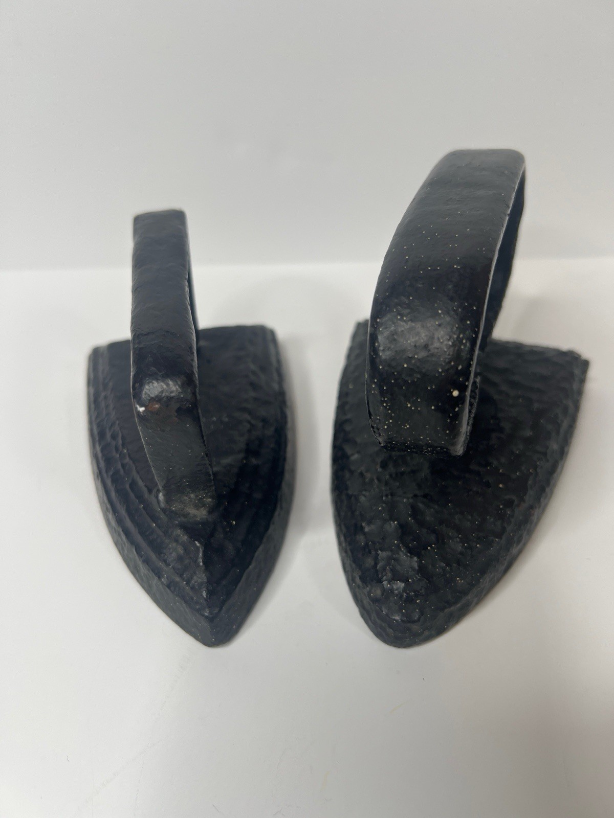 Vintage Antique Cast Iron Sad Irons Lot of 2 Rustic Primitive Decor Doorstops