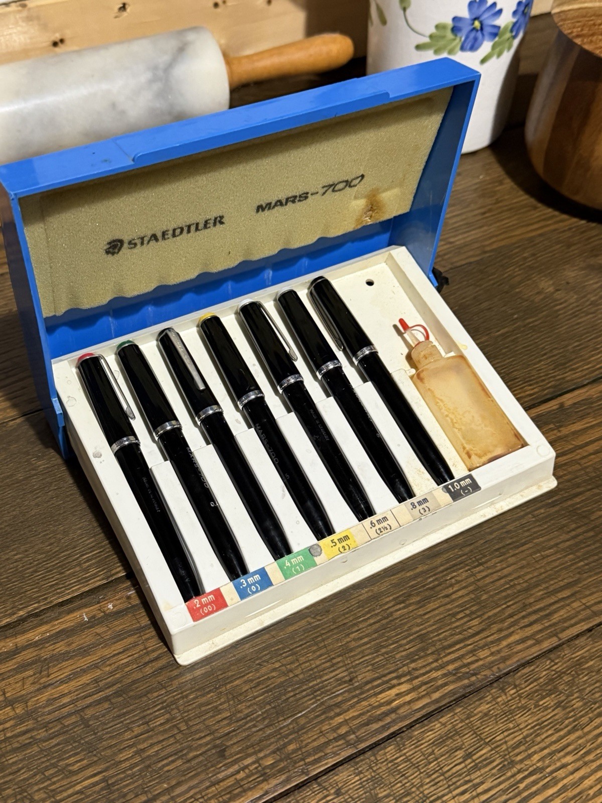 Staedtler Marsmatic 700 Technical Pen Set Vintage, 7-Pen