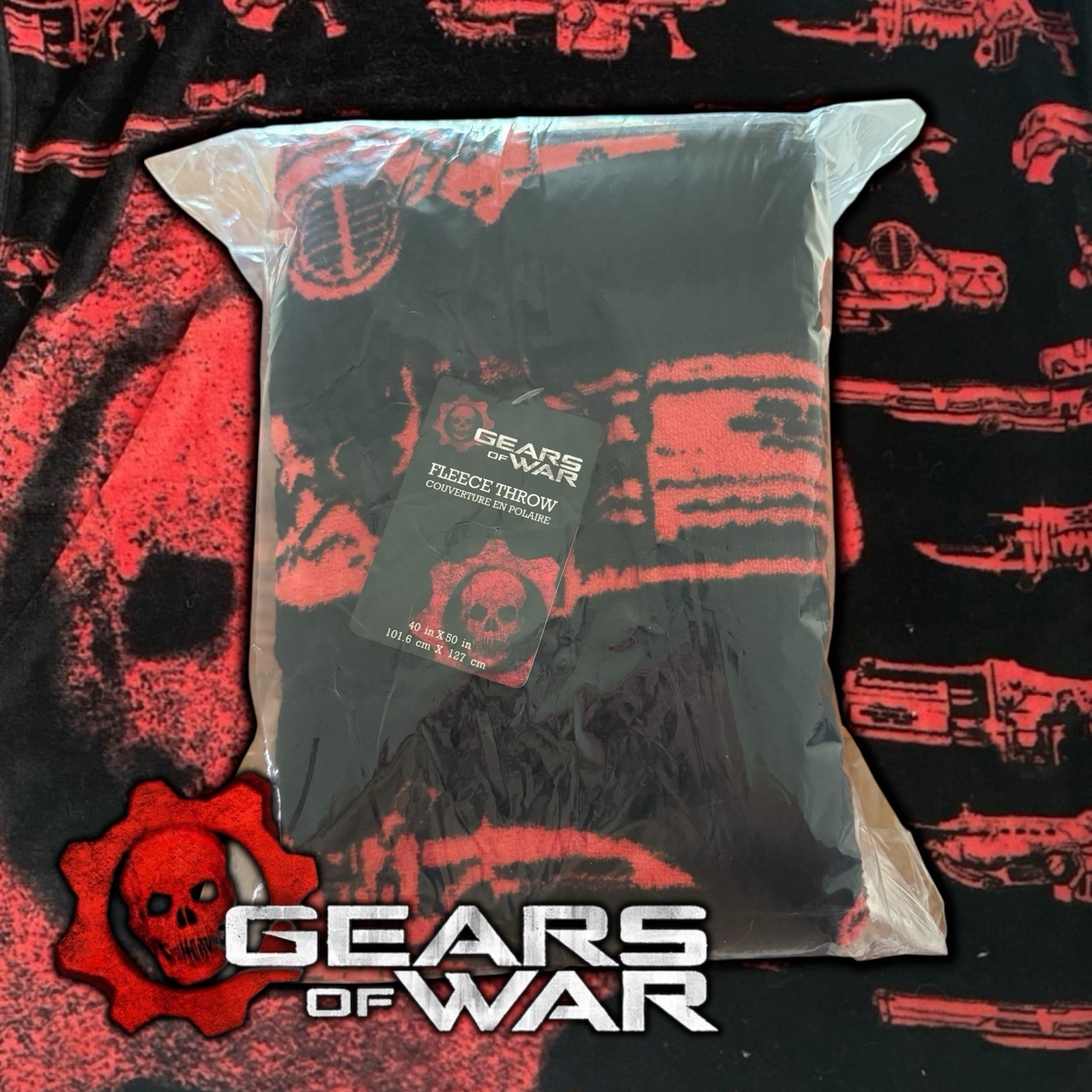 Gears of War Fleece Throw Blanket 40”X50” Loot Crate Exclusive New Sealed