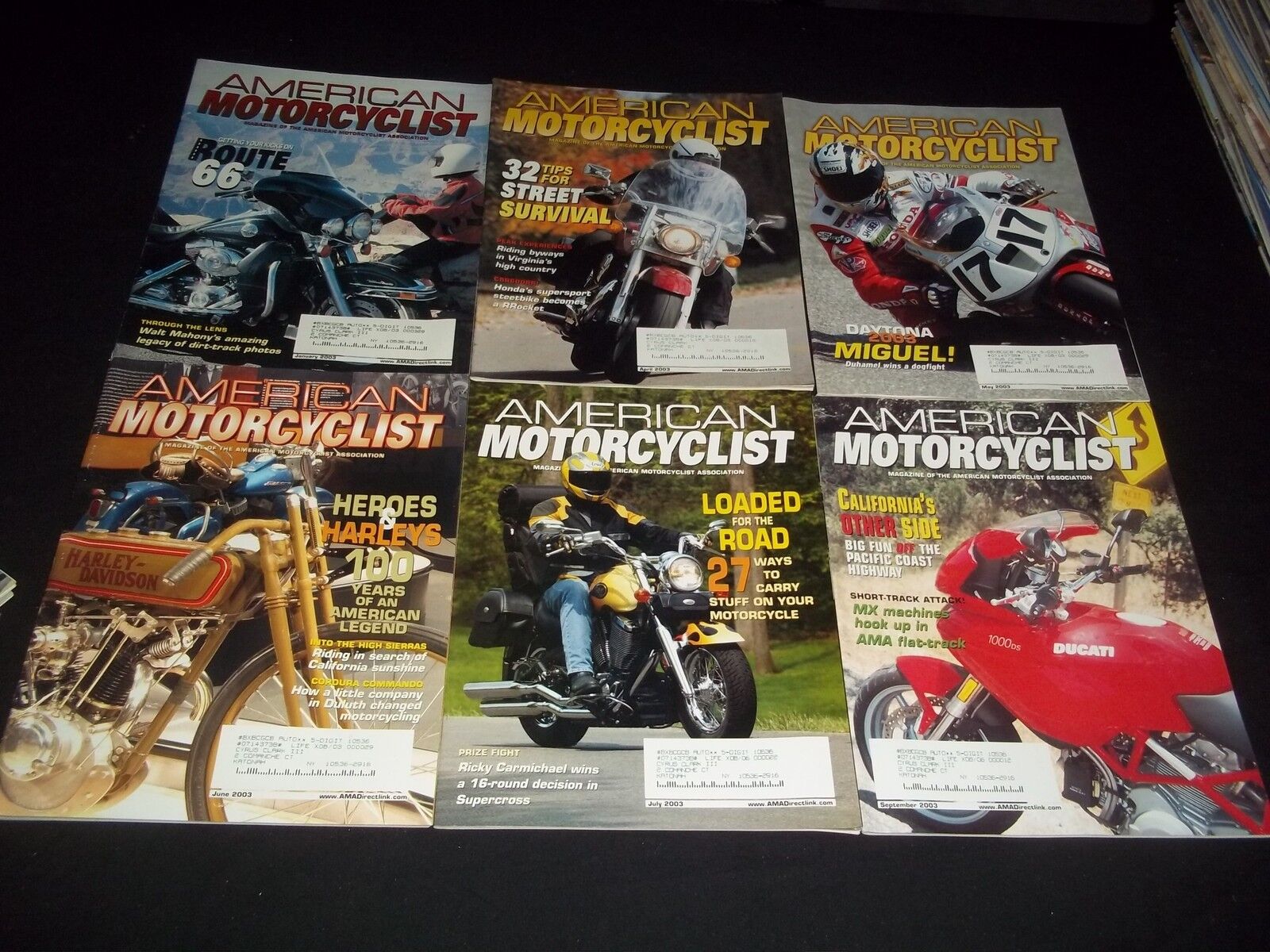 2003 AMERICAN MOTORCYCLIST MAGAZINE LOT OF 11 ISSUES - FAST BIKES - M 485