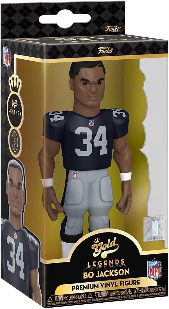 Funko Gold Vinyl NFL Legends Bo Jackson, Las Vegas Raiders, 5 Inch Figure
