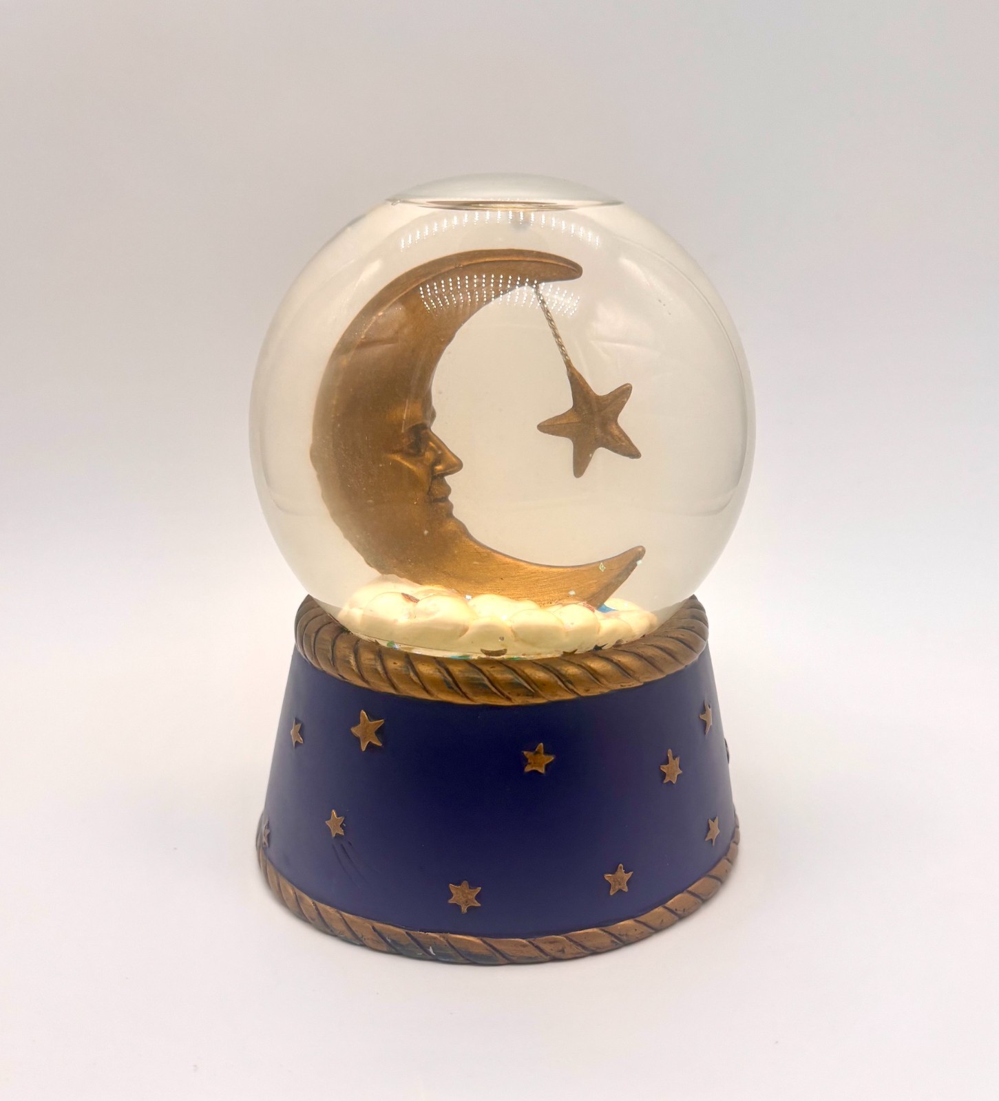 Vintage 1992 Vandor Celestial Moon Sun Star Musical Snow Globe Works Whimsigoth