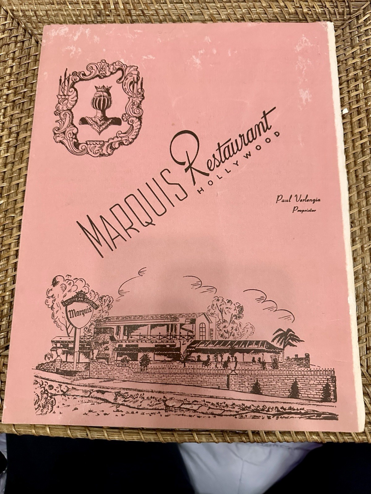 Marquis Restaurant Hollywood Menu  European Cuisine Signed By Maitre D’ 1950’s