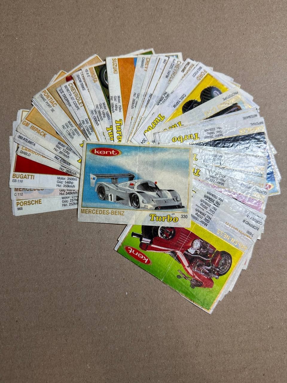 Huge Turbo Yellow 261-330 Lot Vintage 90s Cards Ferrari Lamborghini F1 Rare