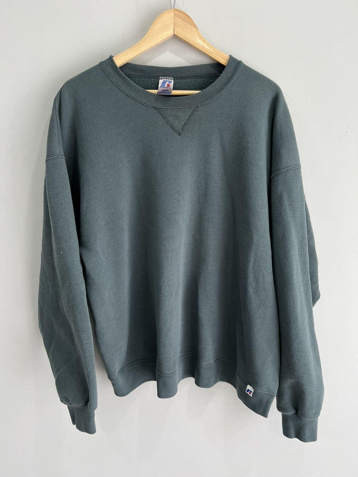 Vintage Russell Athletic Sweater Sweatshirt blank green